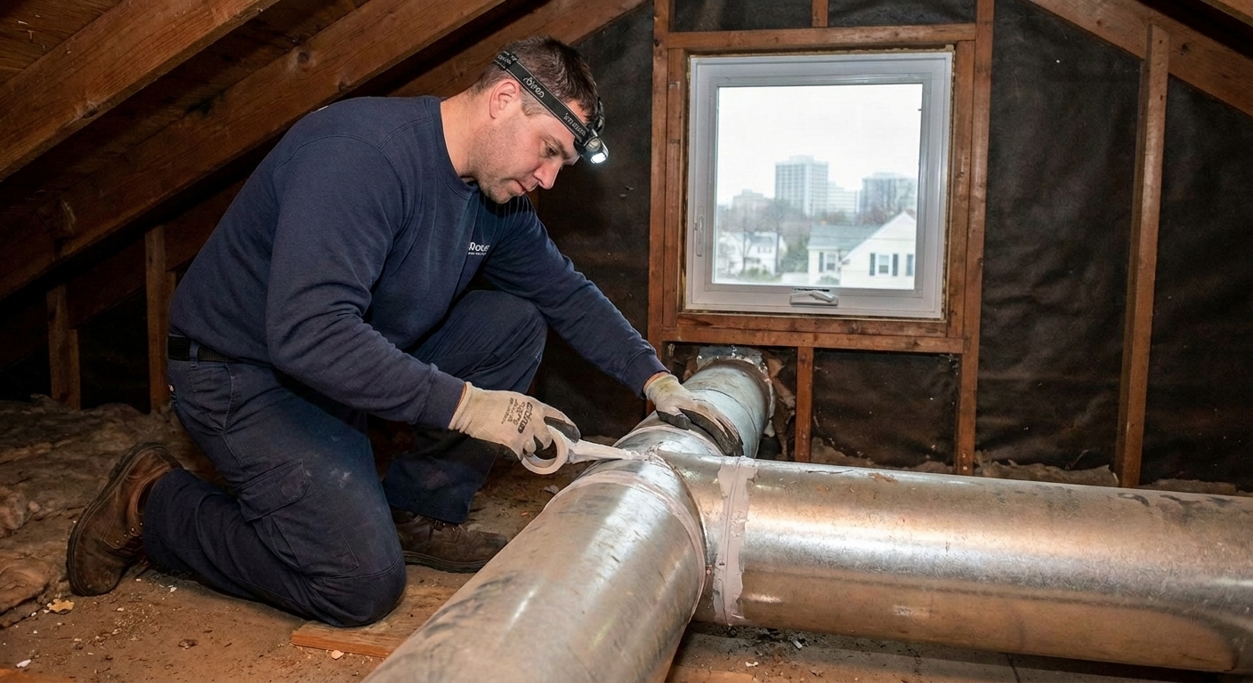 Air duct sealing service in Stamford to improve home comfort and energy efficiency